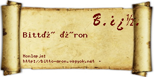 Bittó Áron névjegykártya